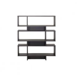 52.6 in. Dark Brown Wood 6-shelf Etagere Bookcase with Open Back by Baxton Studio