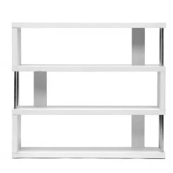 38.5 in. White Wood 3-shelf Accent Bookcase with Open Back by Baxton Studio