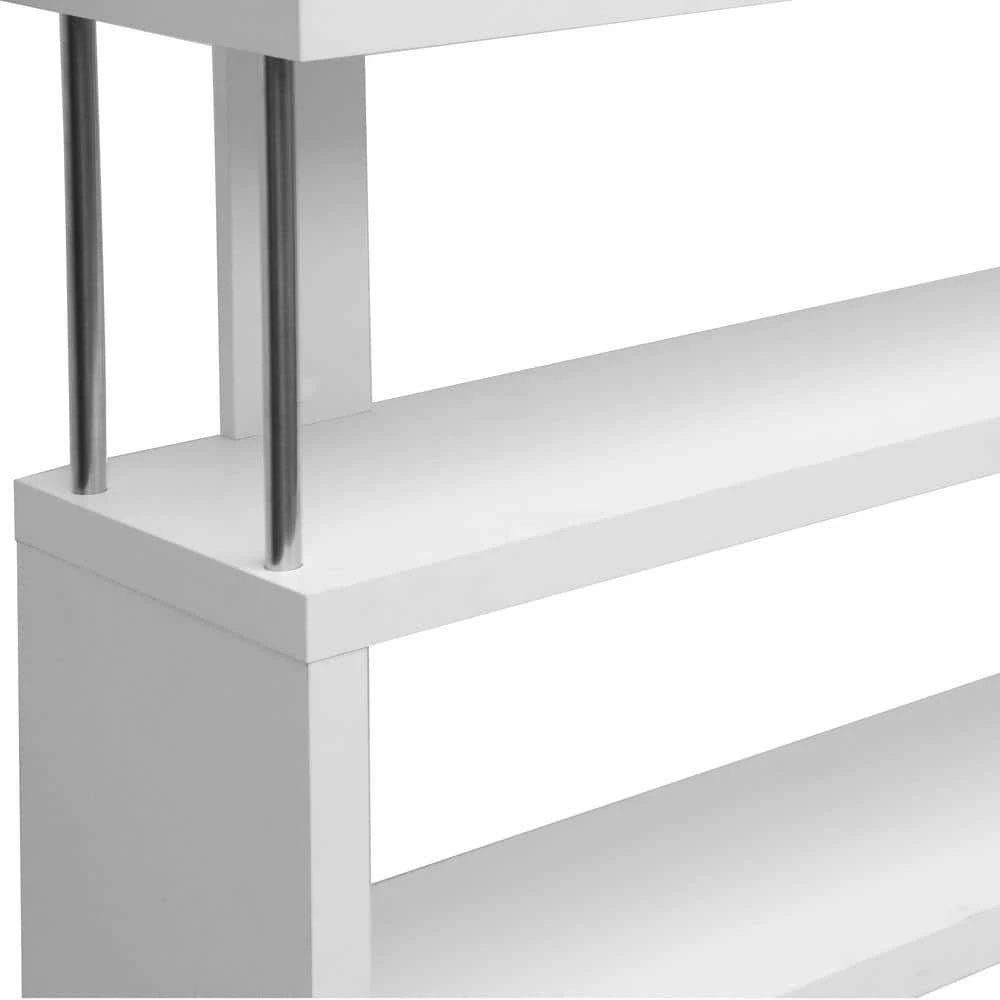 75.5 in. White Wood 6-shelf Accent Bookcase with Open Back by Baxton Studio - Image 4