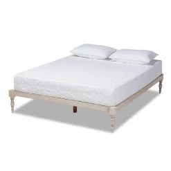 Iseline White Queen Platform Bed Frame by Baxton Studio