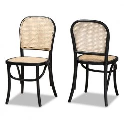 Cambree Beige and Black Dining Chair (Set of 2) by Baxton Studio