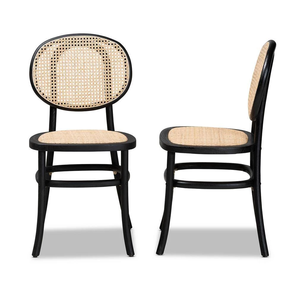 Garold Beige and Black Dining Chair (Set of 2) by Baxton Studio - Image 2