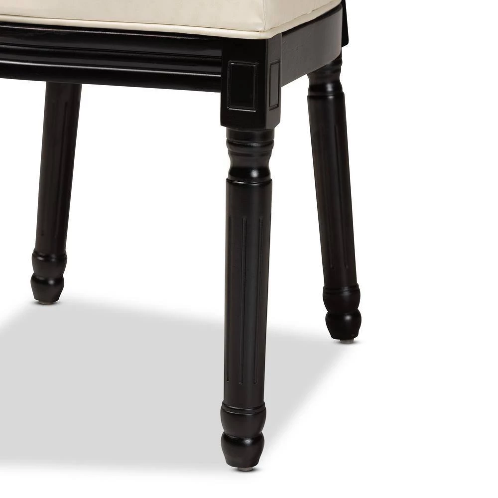 Louis Beige and Black Dining Chair (Set of 2) by Baxton Studio - Image 5