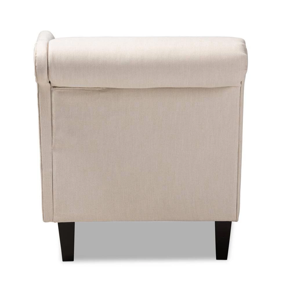 Florent Beige Fabric Chaise Lounge by Baxton Studio - Image 9