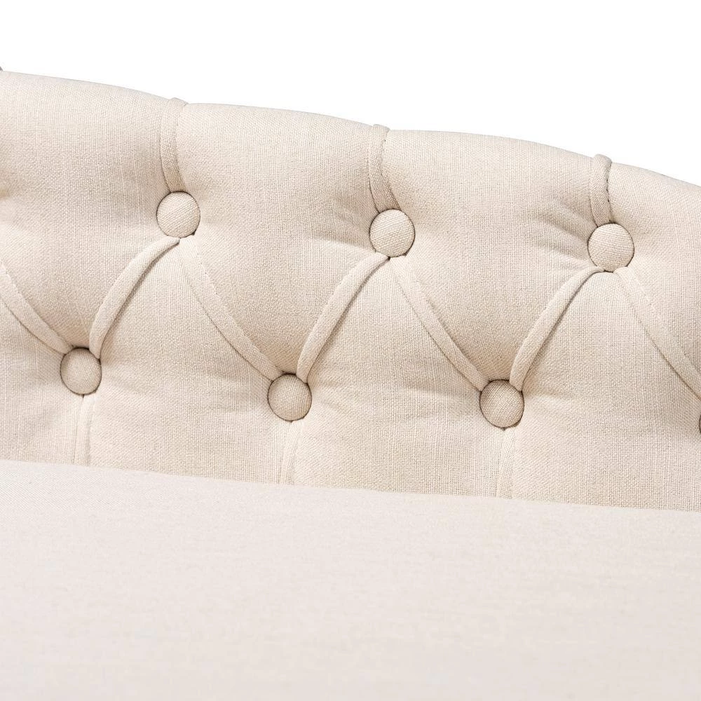 Florent Beige Fabric Chaise Lounge by Baxton Studio - Image 7