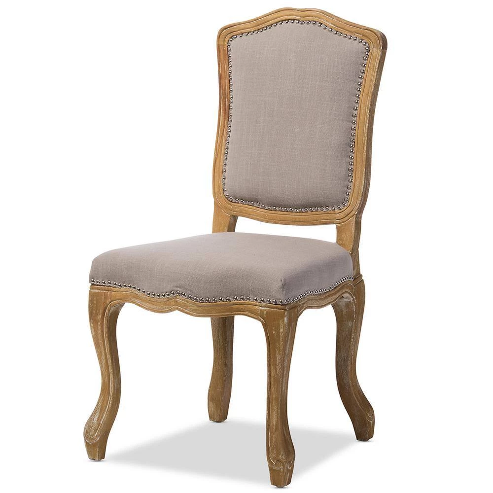Chateauneuf Beige Fabric Upholstered Dining Chair by Baxton Studio - Image 5