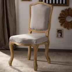 Chateauneuf Beige Fabric Upholstered Dining Chair by Baxton Studio