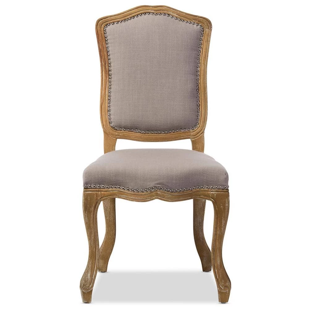 Chateauneuf Beige Fabric Upholstered Dining Chair by Baxton Studio - Image 4