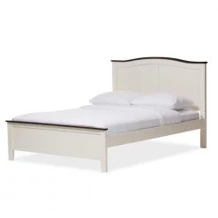 Harry Beige Twin Platform Bed by Baxton Studio