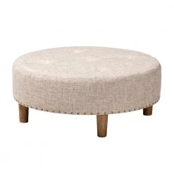 Vinet Beige Ottoman by Baxton Studio