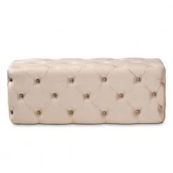 Jasmine Beige Ottoman by Baxton Studio