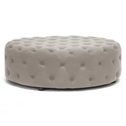 Cardiff Beige Accent Ottoman by Baxton Studio