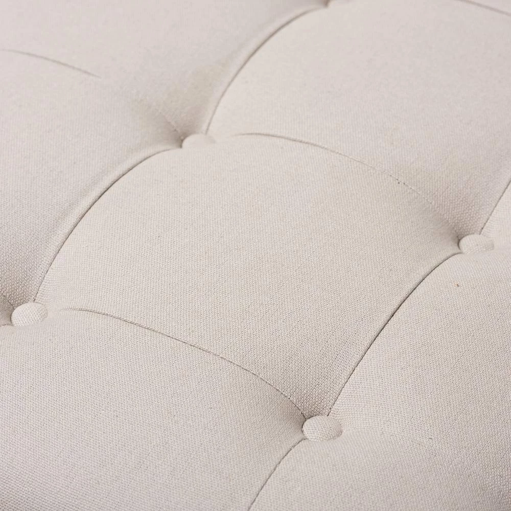 Carlotta Beige Coffee Table Ottoman by Baxton Studio - Image 5