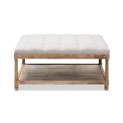 Carlotta Beige Coffee Table Ottoman by Baxton Studio