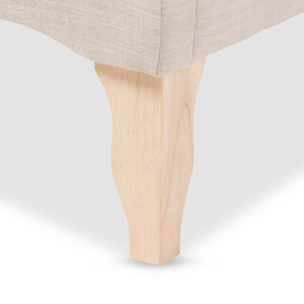 Fannie Beige Queen Upholstered Bed by Baxton Studio - Image 5