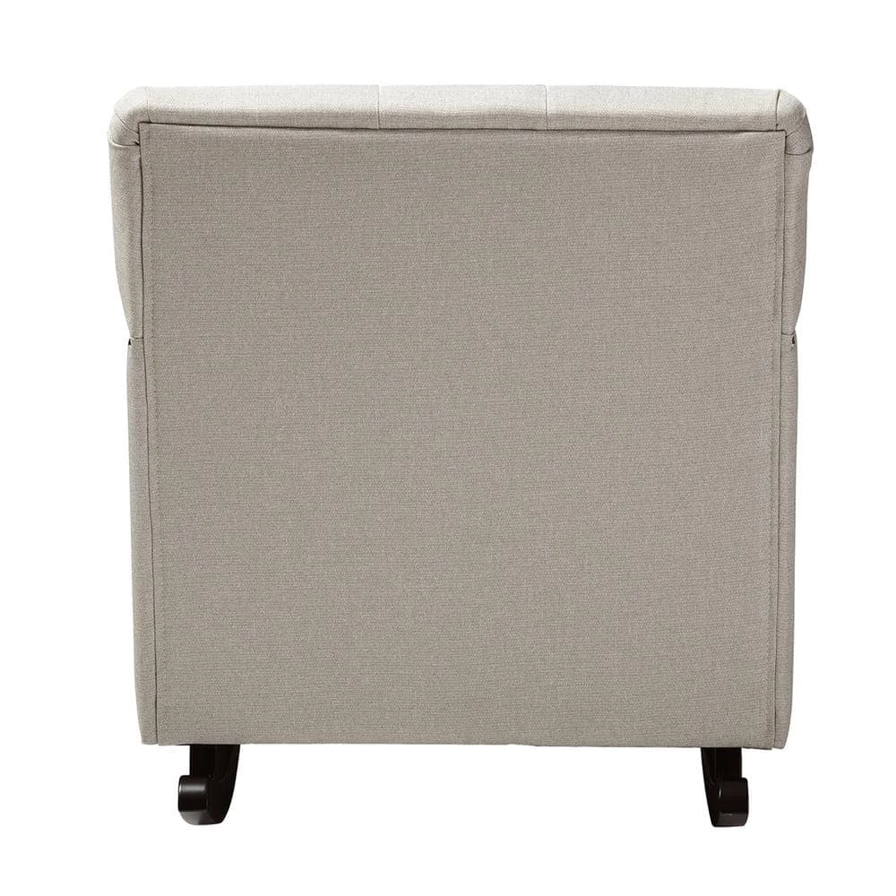Bethany Contemporary Beige Fabric Upholstered Rocking Chair by Baxton Studio - Image 5