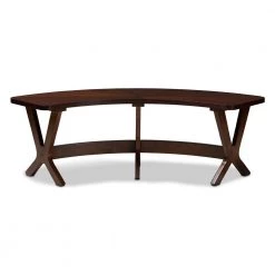 Berlin Walnut Wood Dining Bench by Baxton Studio