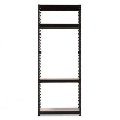Gavin Black Metal 4-Shelf Closet Storage Racking Organizer by Baxton Studio