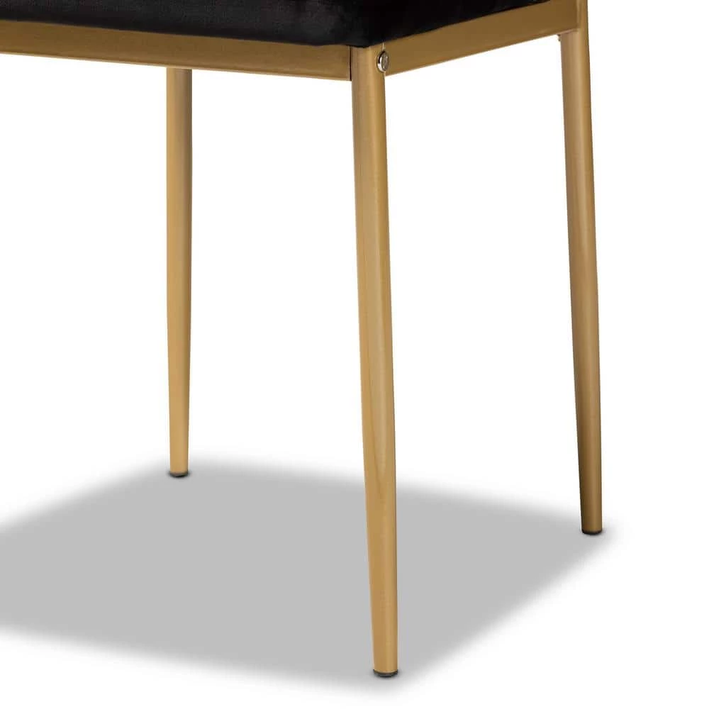 Armand Black and Gold Dining Chair (Set of 4) by Baxton Studio - Image 4