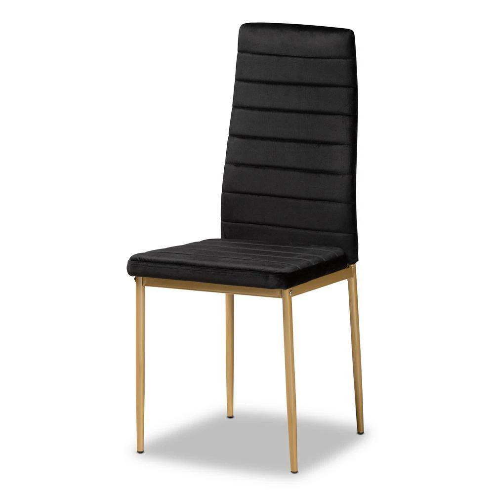 Armand Black and Gold Dining Chair (Set of 4) by Baxton Studio - Image 2