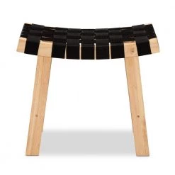 Nahla Brown Bench (17.7 in. H x 20.9 in. W x 13.8 in. D) by Baxton Studio