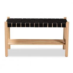 Cadmus Brown Bench (17.7 in. H x 31.5 in. W x 13.8 in. D) by Baxton Studio