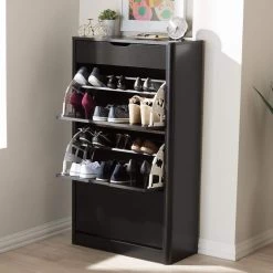 Cayla Black Storage Cabinet by Baxton Studio