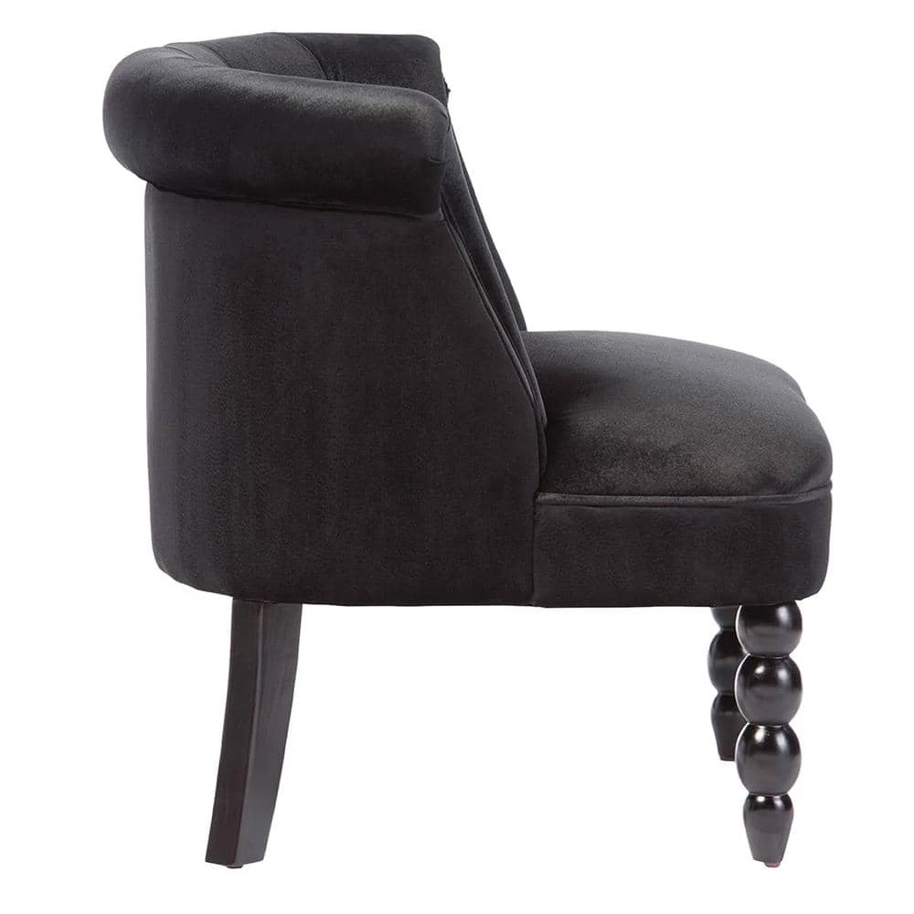 Flax Contemporary Black Fabric Upholstered Accent Chair by Baxton Studio - Image 5