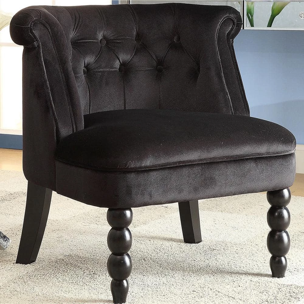 Flax Contemporary Black Fabric Upholstered Accent Chair by Baxton Studio - Image 8