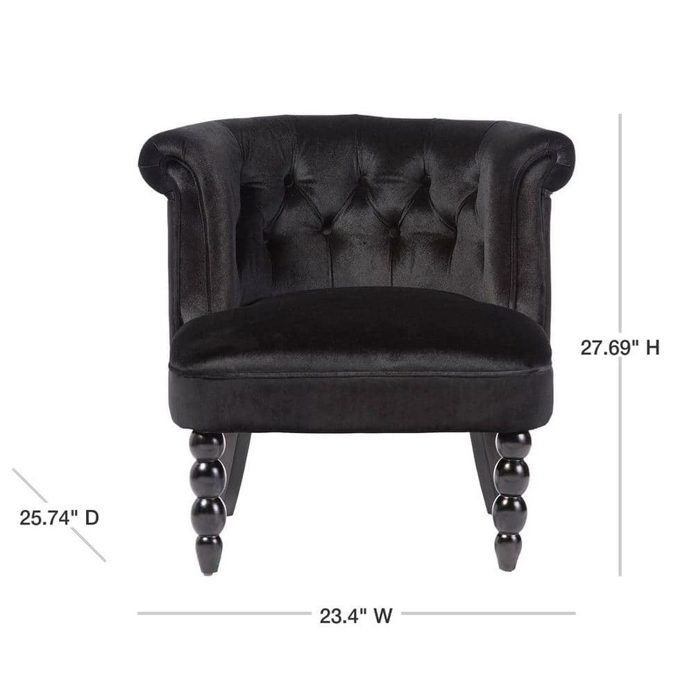 Flax Contemporary Black Fabric Upholstered Accent Chair by Baxton Studio - Image 3
