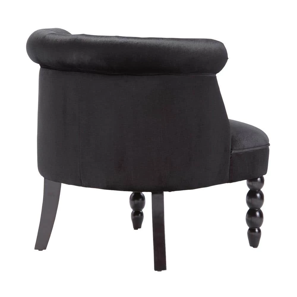 Flax Contemporary Black Fabric Upholstered Accent Chair by Baxton Studio - Image 6