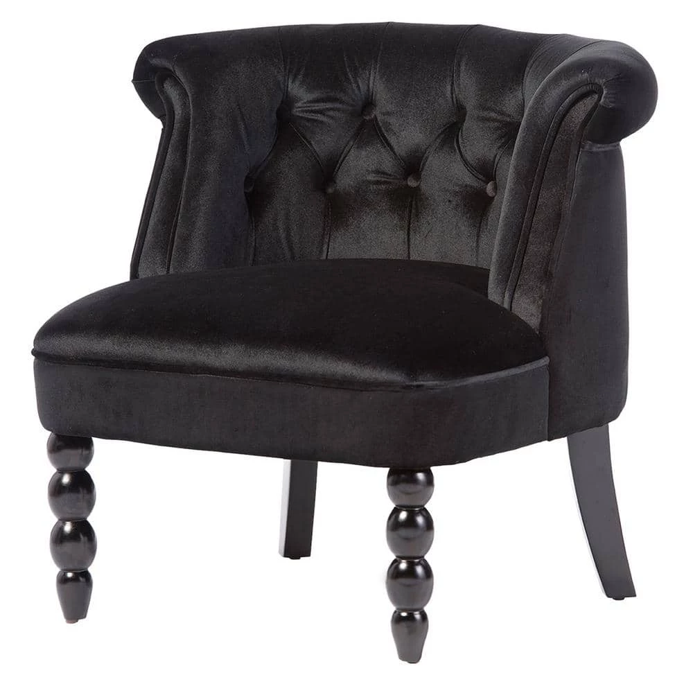 Flax Contemporary Black Fabric Upholstered Accent Chair by Baxton Studio - Image 4