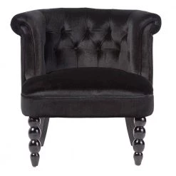 Flax Contemporary Black Fabric Upholstered Accent Chair by Baxton Studio
