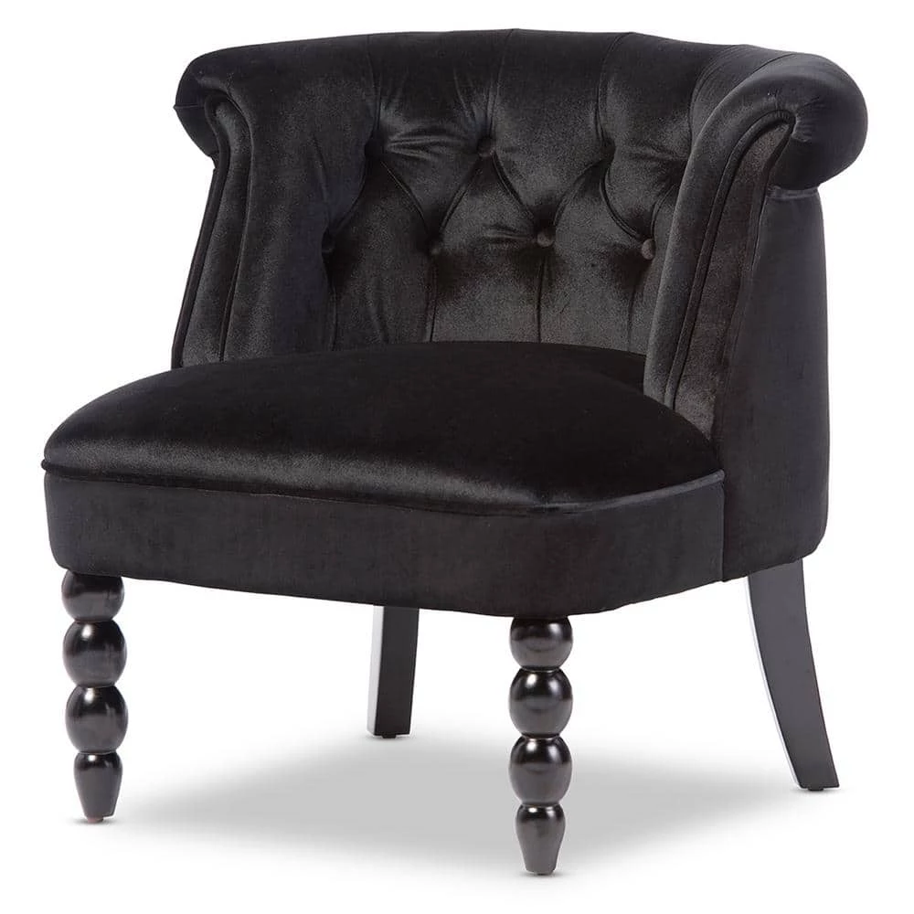 Flax Contemporary Black Fabric Upholstered Accent Chair by Baxton Studio - Image 2