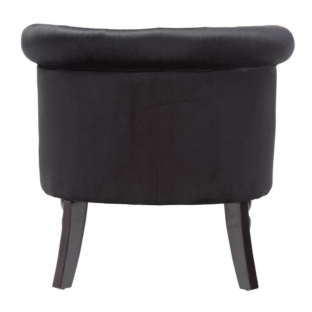 Flax Contemporary Black Fabric Upholstered Accent Chair by Baxton Studio - Image 7