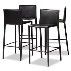 Malcom 30.3 in. Black Bar Stool (Set of 4) by Baxton Studio