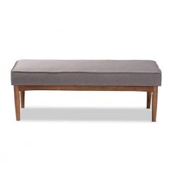 Arvid Gray Fabric Dining Bench by Baxton Studio
