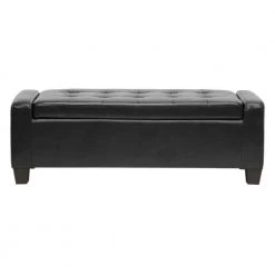 Manchester Black Storage Bench of Drawers by Baxton Studio