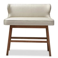 Gradisca Beige Fabric Upholstered Bar Bench by Baxton Studio