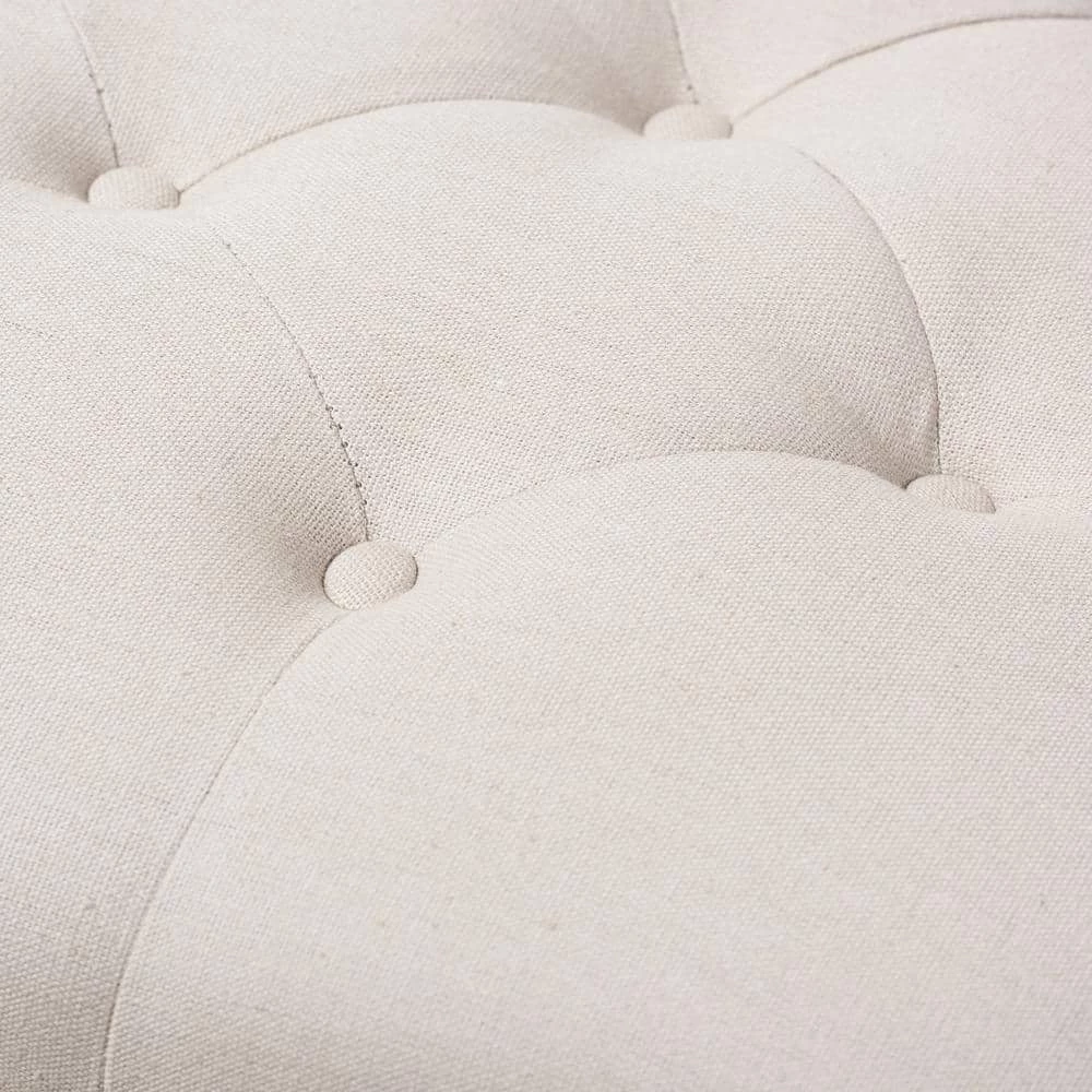 Celeste Beige Fabric Upholstered Bench by Baxton Studio - Image 5