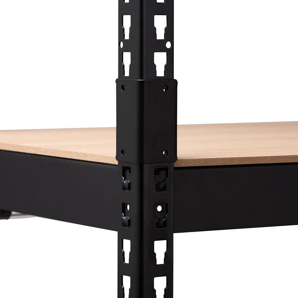 Gavin Black Storage Rack with 10-Metal Shelves by Baxton Studio - Image 5