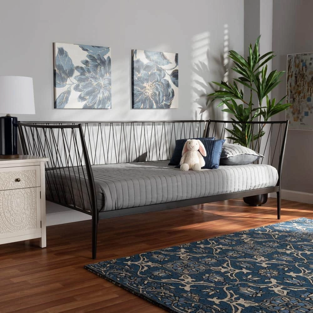 Lysa Black Twin Size Daybed by Baxton Studio - Image 7