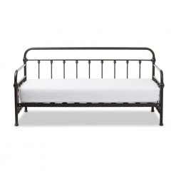 Elsie Vintage Industrial Black Finished Metal Daybed by Baxton Studio