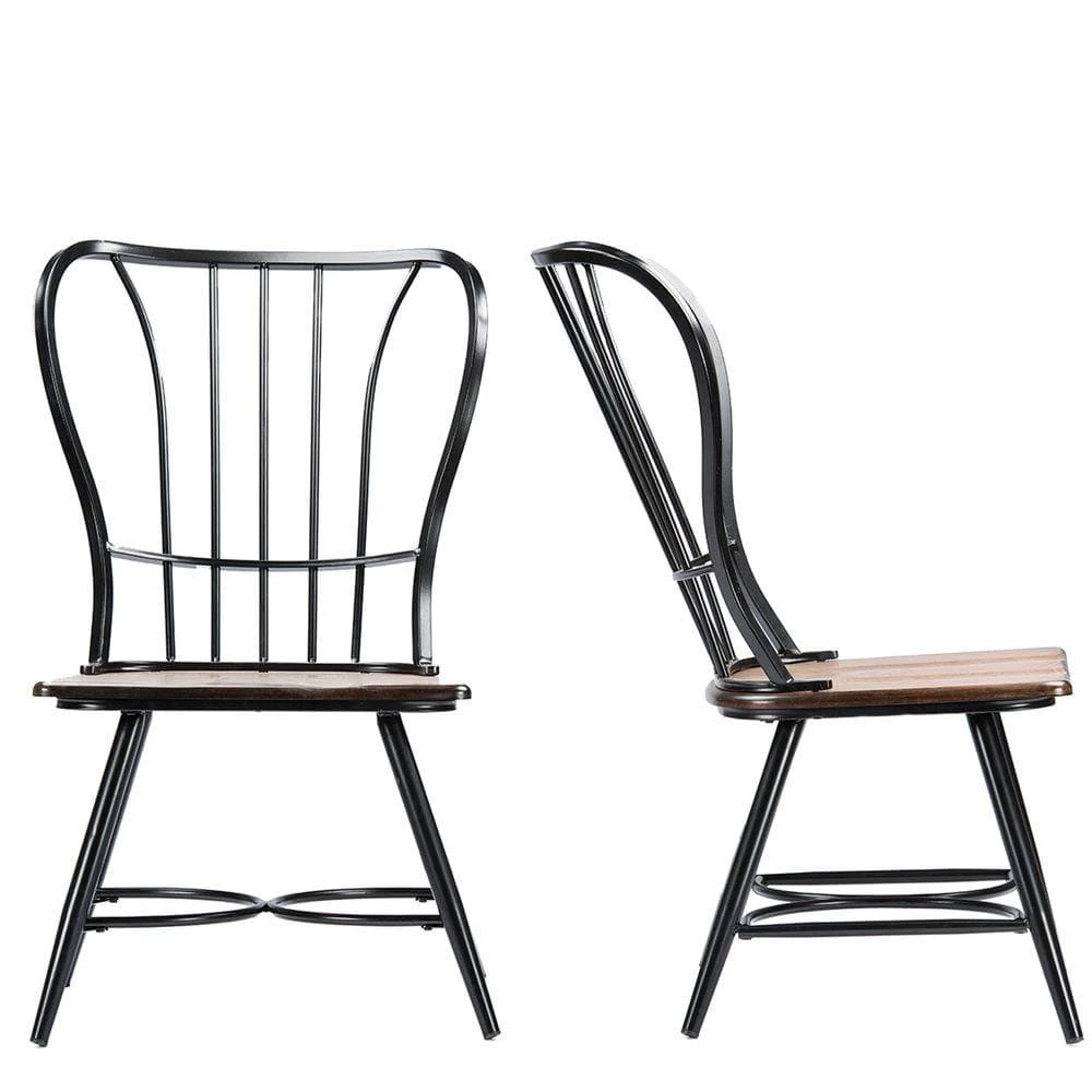 Elfrida Black Metal Dining Chairs (Set of 2) by Baxton Studio - Image 5