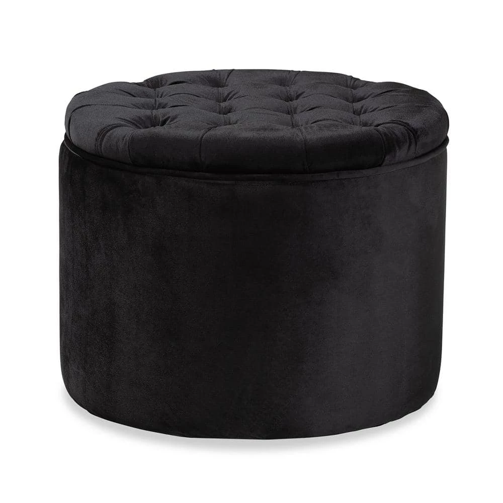 Livana Black Storage Ottoman by Baxton Studio
