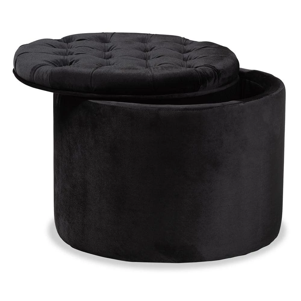 Livana Black Storage Ottoman by Baxton Studio - Image 4