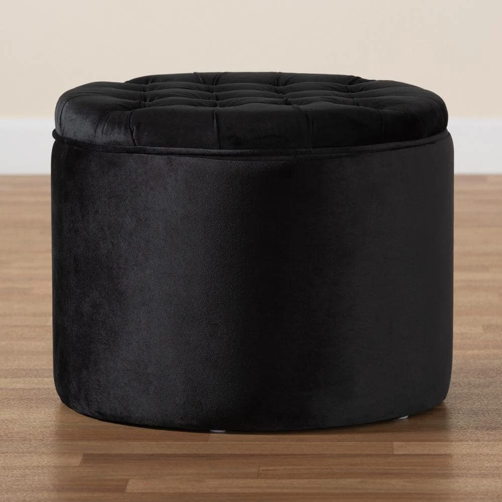 Livana Black Storage Ottoman by Baxton Studio - Image 5