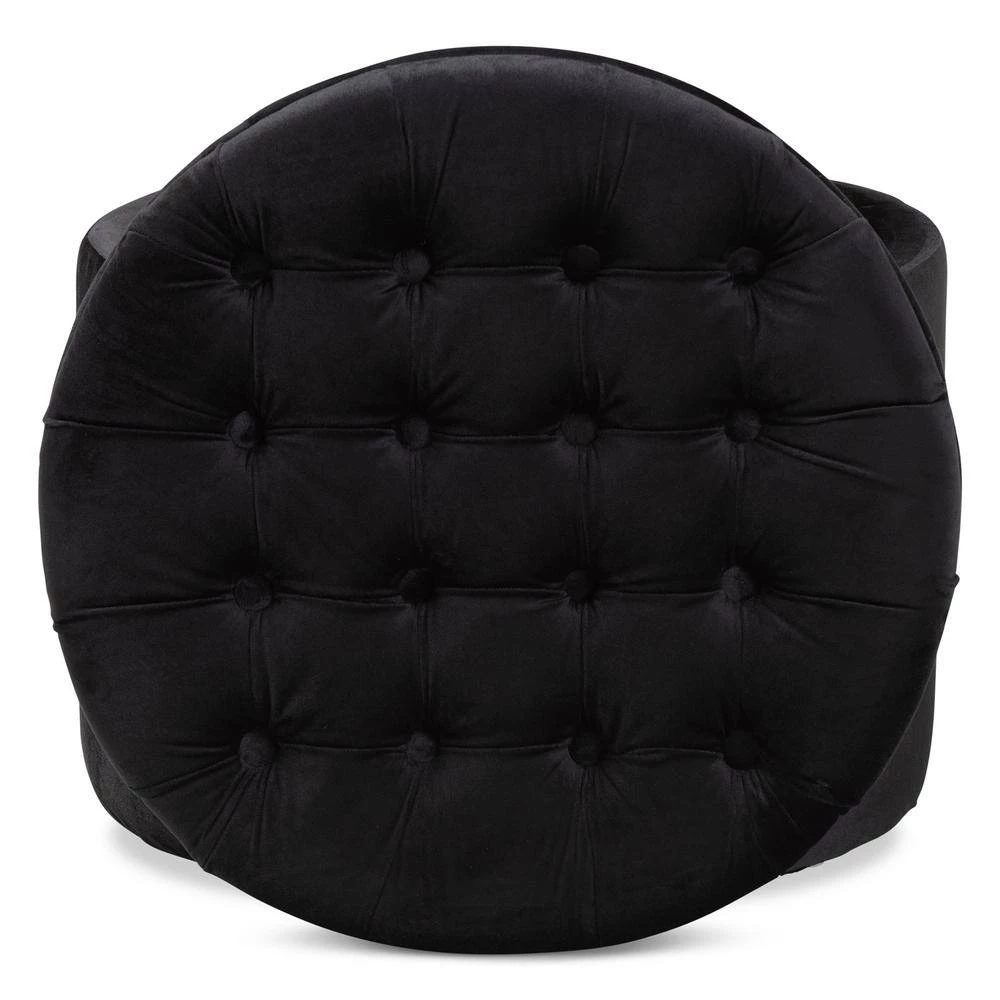 Livana Black Storage Ottoman by Baxton Studio - Image 2