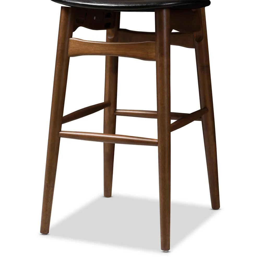 Flora 29 in. Black Bar Stool (Set of 2) by Baxton Studio - Image 7