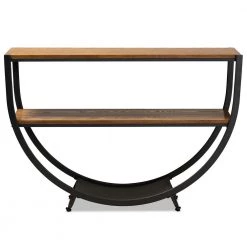 Blakes 50 in. Black/Brown Standard Rectangle Wood Console Table by Baxton Studio